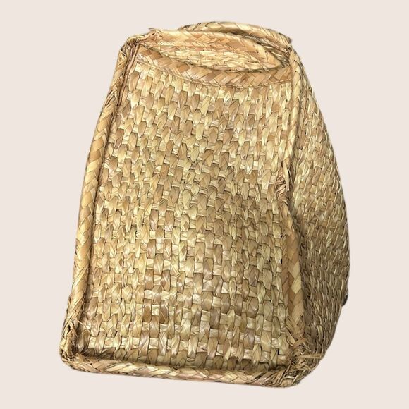 🧺 VTG WOVEN STRAW SUITCASE TOTE MEXICAN SOUVENIR MARKET BAG TURN LOCK CLOSURE - Picture 7 of 8